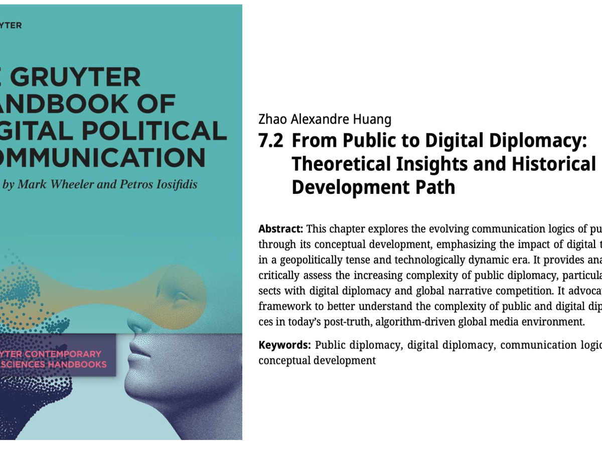 📝Publication ： Book Chapter – From Public to Digital Diplomacy: Theoretical Insights and Historical Development&nbsp;Path